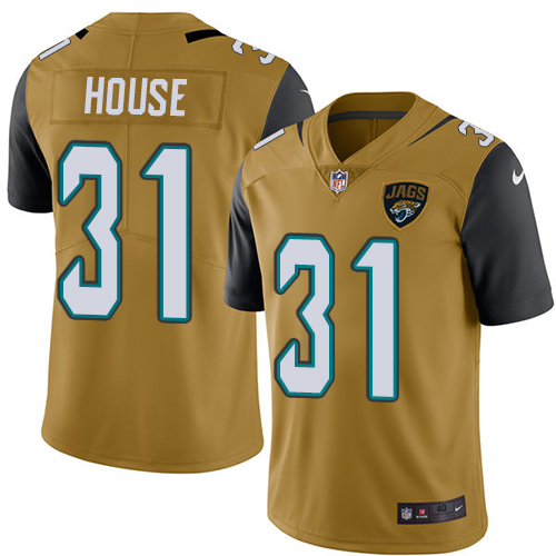 Men's Elite Davon House Nike Jersey Gold - #31 Rush NFL Jacksonville Jaguars